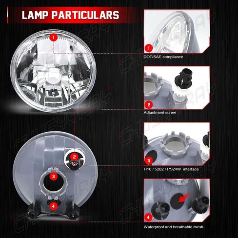 CHUSYYRAY Fog Light Assembly Compatible for 2007 2008 2009 2010 2011 2012 2013 2014 Chevy Avalanche Suburban Tahoe, Clear Lens Bumper Lamp Led Fog Lights w/Bulbs, 6000K Bright White, Pack of 2 in Kuwait