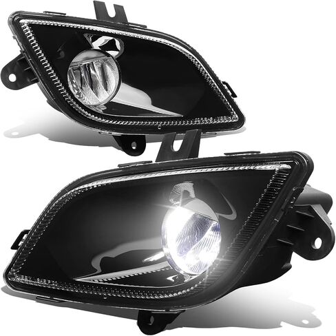 Auto Dynasty High Power LED Front Bumper Driving Fog Lights Lamps Compatible with Freightliner Cascadia 18-24, Driver and Passenger Side, Black Housing in Saudi Arabia
