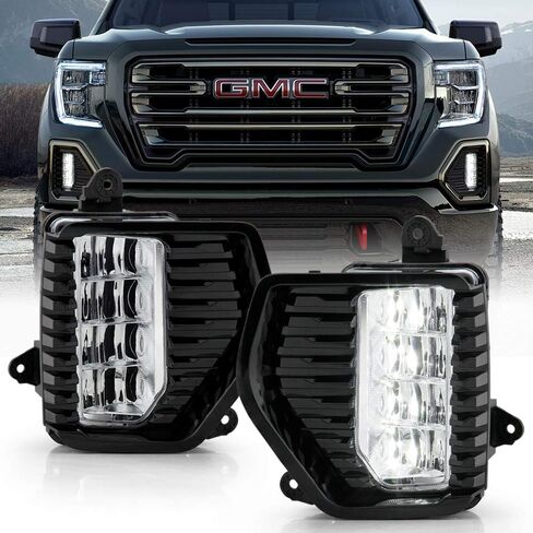 ACANII - For 2019-2021 GMC Sierra 1500 2022 Sierra 1500 Limited LED Bumer Fog Lights Driving Lamps w/Switch Left+Right in Saudi Arabia