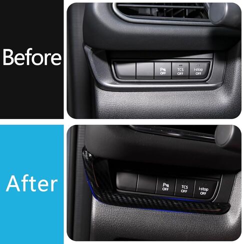 Car Accessories Fit for Mazda CX-30 CX30 2020 2021 2022 2023 2024 2025 Inner Dashboard Center Console AC Air Vent Outlet Cover Trim (Carbon Fiber Style) 4PCS ABS in Saudi Arabia