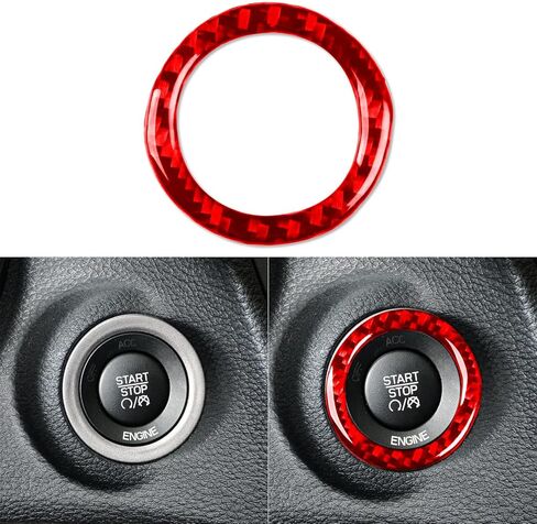 Real Premium 3K Carbon Fiber Decals Center armrest Cup Holder Panel Trim Cover Sticker Decor Compatible with Dodge Journey 2011 2012 2013 2014 2015 2016 2017 2018 2019 2020 Interior Accessories Red in Saudi Arabia
