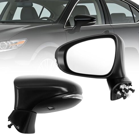 Right Passenger Side Mirror Assembly Compatible with ES350 ES300H 2013-2018 Power Glass & Heated & Turn Signal and Mirror Memory Black (11Pins) in Kuwait