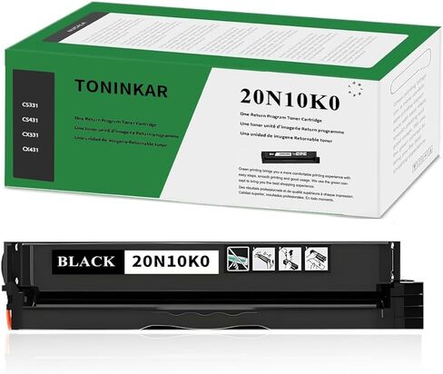 خرطوشة حبر سوداء 20N10K0 ذات إنتاجية 1500 متوافقة مع Lexmark CS331 CS431 CX331 CX431 CS331dw CS431dw CX331adwe CX431adw in Kuwait