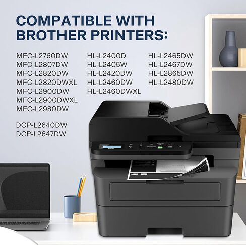 TN830XL TN830 for TN830 TN-830XL Toner Cartridge for use with HL-L2460DW MFC-L2820DW DCP-L2640DW HL-L2480DW HL-L2400D HL-L2405W Printers - 2PK in Kuwait