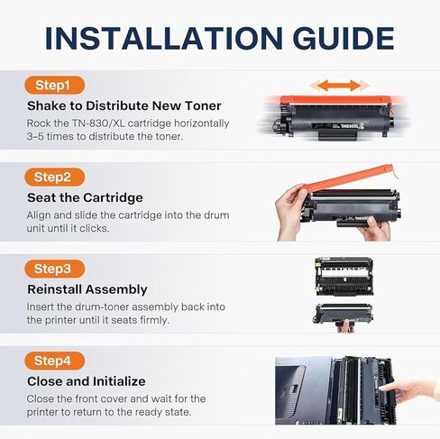 TN830XL TN830 for TN830 TN-830XL Toner Cartridge for use with HL-L2460DW MFC-L2820DW DCP-L2640DW HL-L2480DW HL-L2400D HL-L2405W Printers - 2PK in Kuwait