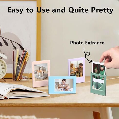 24 Pack 2''x3'' Photo Frame for Fujifilm Instax, Mini Polaroid Film, 8 Colors Mini Frame with Stand 3-Inch Wallet Size Polaroid Picture Frames for Home, Office Tabletop Display in Kuwait