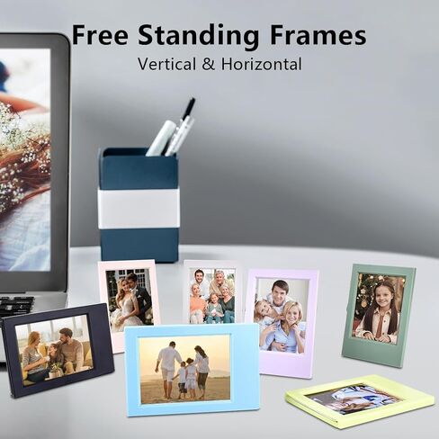 24 Pack 2''x3'' Photo Frame for Fujifilm Instax, Mini Polaroid Film, 8 Colors Mini Frame with Stand 3-Inch Wallet Size Polaroid Picture Frames for Home, Office Tabletop Display in Kuwait