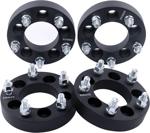 DCVAMOUS 4PC Black 5x4.5 5x114.3 Wheel Spacers 1 Inch with 1/2" Studs Compatible with Jeep Ford-Lincoln Wrangler Liberty Comanche TJ YJ XJ KJ KK ZJ MJ | Ranger Mus-Tang Taurus Explorer | MKS MKT in Saudi Arabia