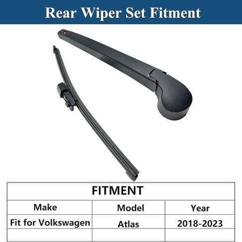 Rear Windshield Wipers Blade Arm Kits for Volkswagen Atlas 2018-2025 Back Glass Wiper Arm Blade Replacements All Seasons Fit, Replacement OE: 3CN-955-427-03C in Saudi Arabia
