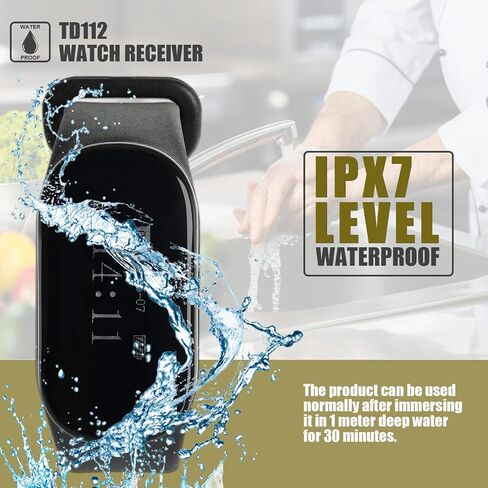 Retekess TD154 جهاز استدعاء المطاعم للخوادم، نظام استدعاء النادلة، 1312 قدم، IPX7 مقاوم للماء، 3 أوضاع تشغيل، 5 أجهزة استقبال للساعات للفندق، المطبخ، البار in Saudi Arabia