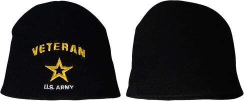 Trade Winds U.S. Army Star Veteran Black Embroidered Beanie Skull Cap Hat, 7 3/4 in Saudi Arabia
