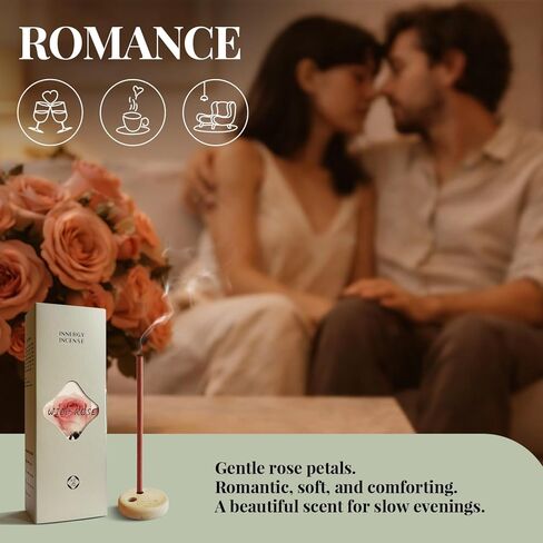 Rose Incense Sticks – All Natural Home Fragrance for Meditation & Relaxation, No Bamboo Core, 50 Count – Innergy in Saudi Arabia