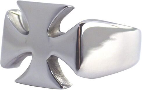 Fantasy Forge Jewelry Maltese Cross Ring Mens Stainless Steel Knights Templar Band Sizes 9-14 in Kuwait