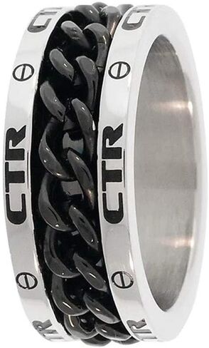 J137 Size 8-13 Choose the Right Stainless Steel w/Black chian Lynx Ring Mormon One Moment In Time LDS CTR in Saudi Arabia