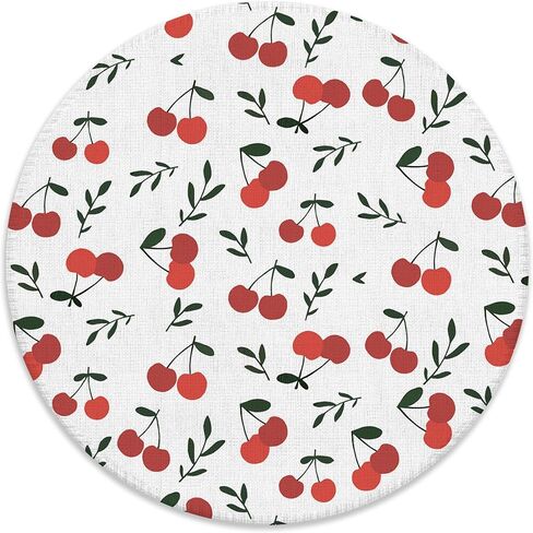 Cute Cherry Mouse Pad for Desk, Preppy Aesthetic Cherries Mousepad for Work Wireless Mouse Computers Laptop Desk Accessories, Girly Office Supplies, 7.9x7.9 Inch in Saudi Arabia