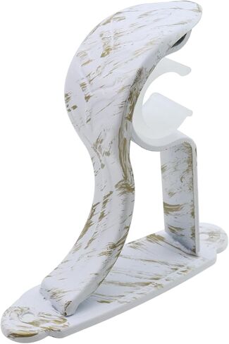 HEVSTIL 2Pcs Curtain Rod Bracket, Single Black Retro Wall Mount Brackets Vintage Fit for 1 Inch Drapes Rod Design for Window Curtains Rod Hangers with Screw, White in Kuwait