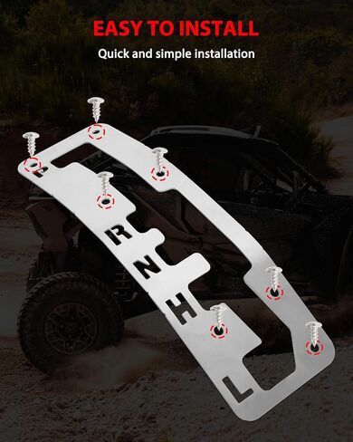 SLUORIMOD Gloss Stainless Steel Shifter Plate for Can-Am Maverick X3 & X3 MAX 2017-2025, Quick Shift Gate Panel Replace OEM #7707900463, 707900644, 707000965, Durable Aluminum Accessory (Silver) in Saudi Arabia
