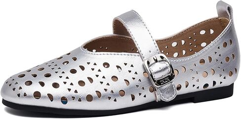 Girls Cutout Mary Jane Mule Flats - Buckle Strap Slip On Round Toe Comfort Loafers Casual Dressy Walking Shoes in Saudi Arabia