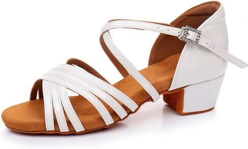 أحذية SWDZM للفتيات للرقص اللاتيني بكعب منخفض لقاعة الرقص السالسا التانجو للفتيات والأطفال in Kuwait