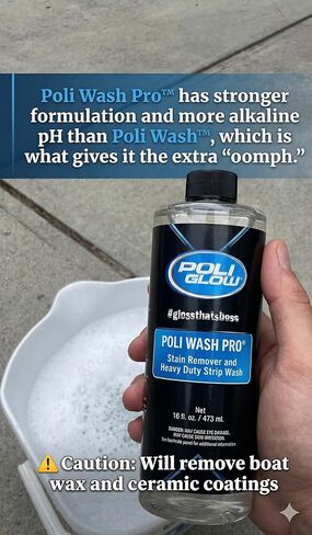 Poli Wash Pro® – Professional-Grade Boat & RV Cleaner and Stain Remover | Highly Concentrated Alkaline Formula for Fiberglass, Gel-coat, Vinyl, Upholstery & Carpets in Kuwait