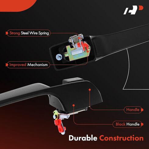 A-Premium Outside Exterior Door Handles Compatible with Jeep XJ Series Cherokee 1997 1998 1999 2000 2001, Textured Black, 2-PC Set, Front or Rear Driver and Passenger Side in Saudi Arabia