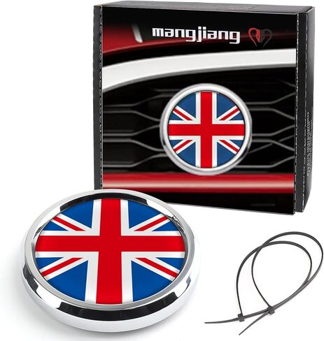 3D Front Bumper Grill Emblem Badge Chrome Cover for Mini Cooper One S JCW R50 R52 R53 R55 R56 R60 R61 F54 F55 F56 F57 F60 Hatchback Countryman Car Accessories Decoration (Red Union Jack) in Saudi Arabia