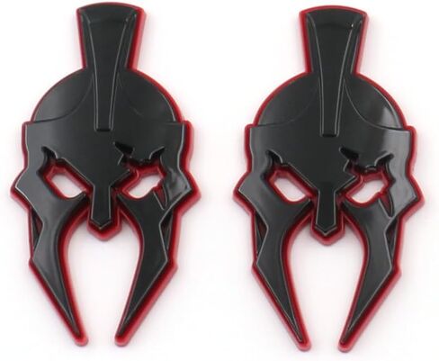 2Pcs Custom Gladiator Emblems Car Badge Left Right Side Sticker Compatible with Wrangler JL JK Gladiator Universal Car Vehicle, Truck, Motorcycle (Black Red) in Kuwait