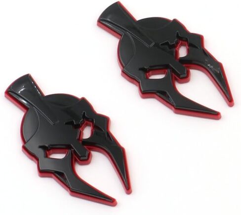 2Pcs Custom Gladiator Emblems Car Badge Left Right Side Sticker Compatible with Wrangler JL JK Gladiator Universal Car Vehicle, Truck, Motorcycle (Black Red) in Saudi Arabia