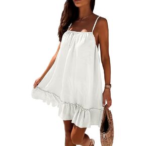 فستان نسائي قصير من Ulovmi للصيف وأشرطة سباغيتي للشاطئ in Kuwait