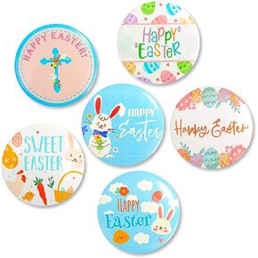 Kokoma 6 Pcs Happy Easter Button Pin for Women Girls Cute Rabbit Bunny Lapel Pins Brooch Holiday Party Badge Eggs Tinplate Badge Pins Costume Accessory in Kuwait