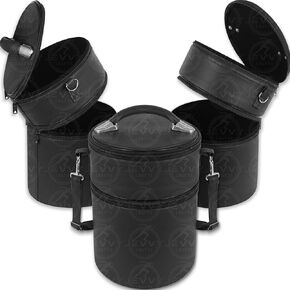 Masonic Black Dual Compartment Fez & Cap Hat Case with Shoulder Strap – Faux Leather Hard Structure Storage Box for Fez, Crown & Caps in Kuwait