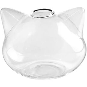 مزهريات نباتية على شكل قطة لسطح المكتب، مزهرية زجاجية صغيرة لمحطة نشر الزهور لديكور المنزل والزفاف (زجاج، قطة - 6.5 سم (ارتفاع)) in Kuwait