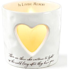 حامل شموع ضوء الشاي السيراميكي التذكاري من WOODEXPE مع هدية تعاطف شمعة LED لفقدان أحبابك in Kuwait