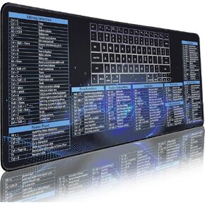 Bloss Excel Cheat Sheet Mouse Pad, Excel Shortcut Keys Mouse Pads 31.5 × 11.8 Inch, Non-Slip Mousepad with Stitched Edges, Gaming Mouse Pad in Kuwait