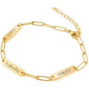 هدايا عيد ميلاد للنساء أساور اسم شخصية أفضل صديق أساور هدايا عيد الميلاد للأم والابنة سوار مشبك ورق مطلي بالذهب مخصص هدية عيد ميلاد سعيد للأخوات in Kuwait