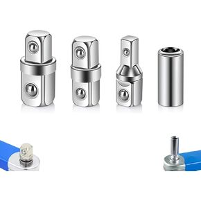 Socket Wrench Adapters, 4pcs 1/2",1/4" And 3/8" Square Drive Adapters, Double-head External Square Internal Hexagonal Connector Electric Wrench For Head Outer Square Electric Wrench Extension Rod in Kuwait