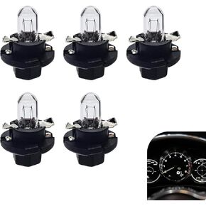 5 PCS T5 Dashboard Light Bulbs, 12V 1.2W Plug and Play instrument cluster bulbs, Universal for Most Cars, Trucks, SUVs (White #DB501) in Kuwait