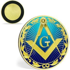 Masonic Prince Hall Car Emblem Round Blue & Gold Freemason Metal Car Auto Decal in Saudi Arabia