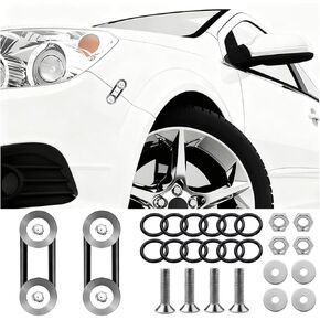 مجموعة أدوات الفك السريع لمصد السيارة مكونة من 28 قطعة، قفل حامل صندوق السيارة الأمامي والخلفي للمركبة، 4 عروات للفك السريع و12 حلقة دائرية ومسامير غسيل، عالمية لمعظم المركبات (أسود) in Kuwait