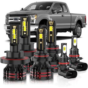 Upgraded Light Bulbs Kit Compatible For Ford F250 350 450 Super Duty 2005-2022, 6000K White Plug-and-Play Super Bright Lights Bulbs - 6Pack in Kuwait
