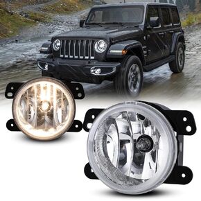 Fog Lights for 2010-2018 Jeep Wrangler Bumper Fog Lamps Clear Lens - 1 Pair Left and Right Side in Kuwait