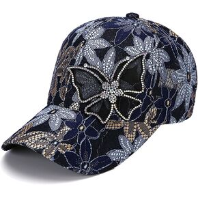 قبعة بيسبول بلينغ بلينغ باترفلاي سلحفاة للنساء، قبعة بيسبول لامعة مرصعة بحجر الراين قابلة للتعديل in Kuwait