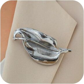 Delicate Gold Leaf Brooch Pin for Women, Unique Irregular Silver Leaves Collar Suit Brooches Pins Trendy Party Formal Dress Accessories Jewelry Gift in Kuwait