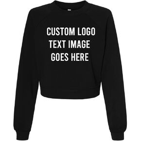 INK STITCH Women 7505 Custom Printing Logo Images Texts Cropped Pullover Fleece Sweatshirts in Kuwait