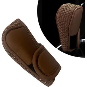 1 Pcs Car Gear Shifting Knob Cover, 2.75inches X 4.71inches Anti-Slip Waterproof Shifter Knob Protector, Automobile Interior Decoration Accessories For Suv, Truck, Rv (Brown) in Kuwait