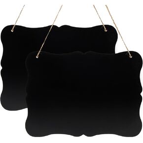 2 قطعة سبورة طباشير معلقة، 7 × 9 بوصة علامات سبورة معلقة مزدوجة الجوانب، علامات سبورة رسائل صغيرة قابلة للمسح عتيقة لديكور حفلات الزفاف والمطبخ والمكتب والمنزل in Kuwait