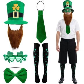 St. Patrick's Day Leprechaun Costume Set for Adults,Irish St. Patty's Party Fancy Dress Outfit for Parade Festival in Kuwait