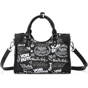 Von Dutch Mini County Bag, Vegan Leather Satchel Handbags for Women with Top Handle & Crossbody Strap in Kuwait