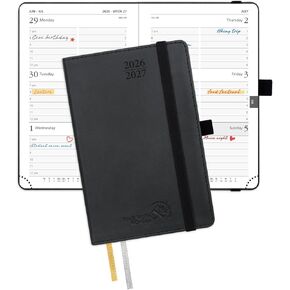 POPRUN Planner 2026-2027, 6.5" x 8.5", Academic Planner 2026-2027 Weekly and Monthly (July 26-June 27) Hourly Appointment Book with Inner Pockets, Leather Soft Cover, 100GSM - Purple in Saudi Arabia