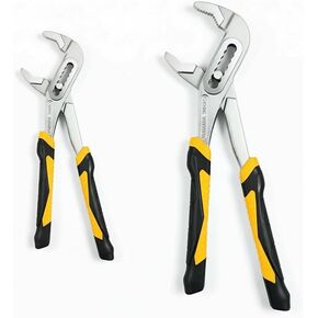 Water Pump Pliers Set 8" & 10", Channel Locks Style Pliers Set with V-Jaw, Tongue and Groove Adjustable Pliers, 7-Position Push Lock for Plumbing, Pipe Repair, Automotive & Home Use in Saudi Arabia